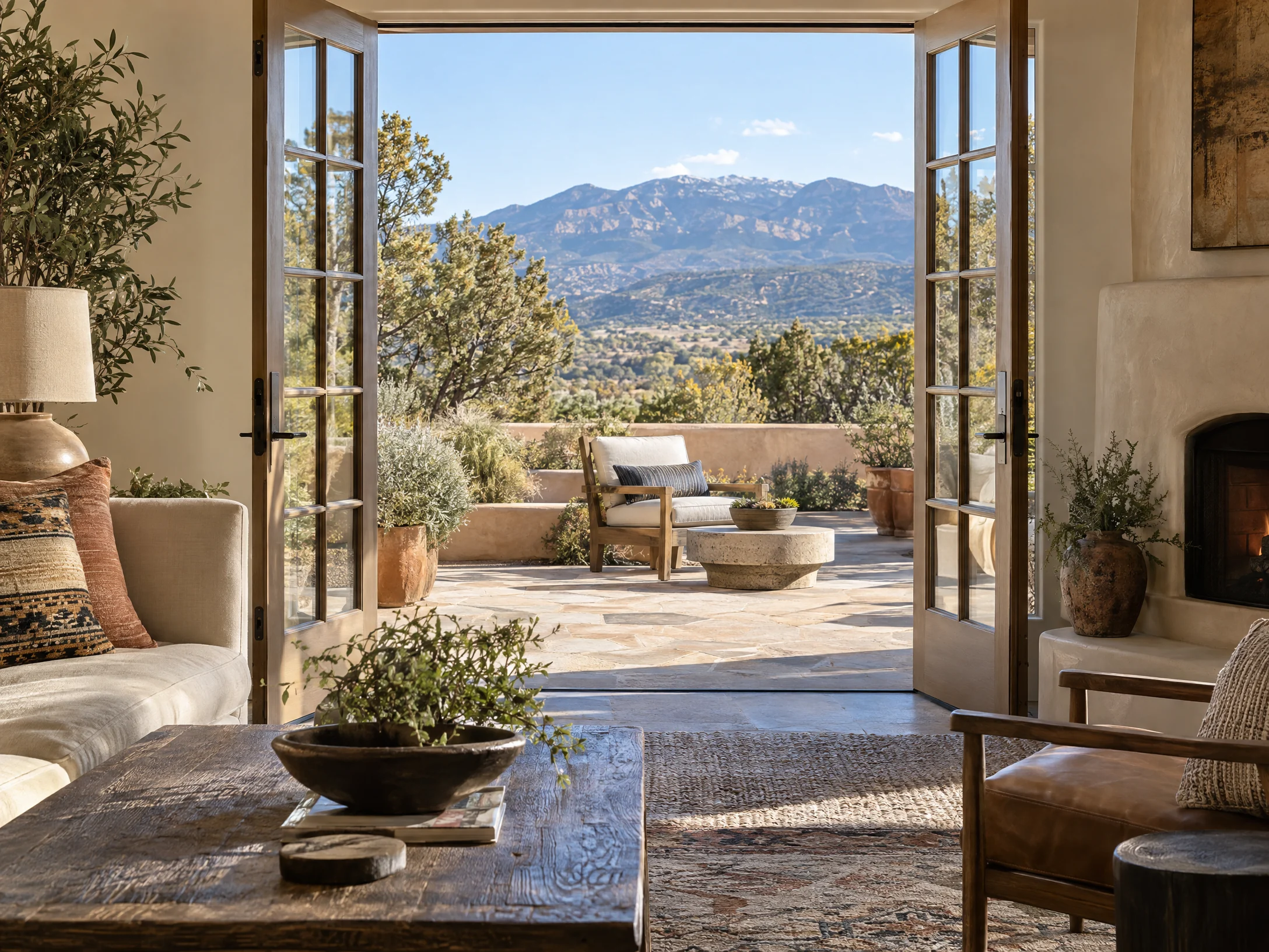 Illustrative New Mexico setting for french doors